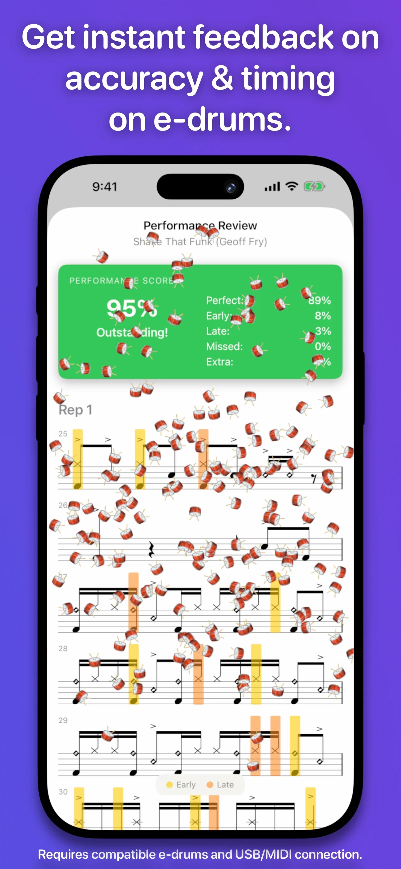 Drumr on iPhone - Score library